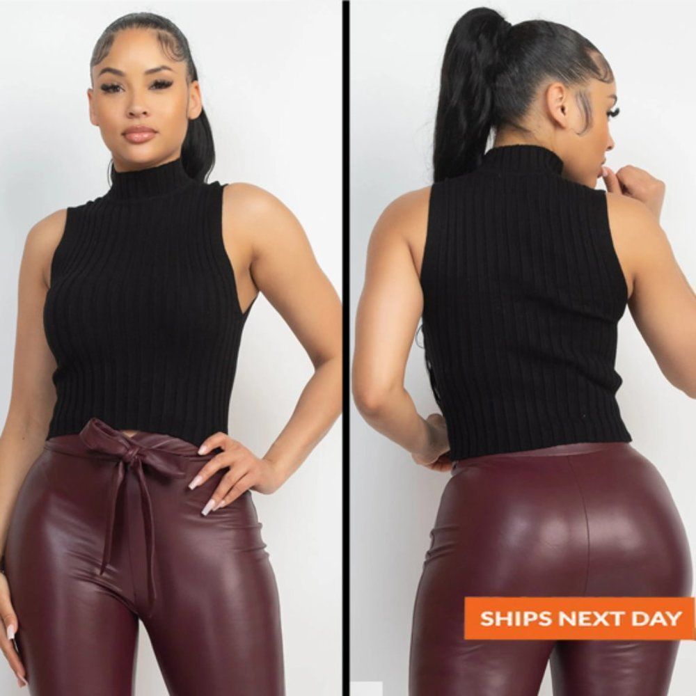 Sleeveless Mock Neck Top